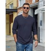 COOFANDY Mens Long Sleeve Tee Shirts Cotton Casual Crew Neck Basic T‑Shirts(Midnight Blue)