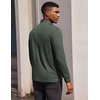COOFANDY Men’s Quarter Button Pullover Long Sleeve Stand Collar T-Shirts(Army Green)