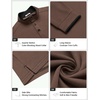 COOFANDY Men’s Quarter Button Pullover Long Sleeve Stand Collar T-Shirts(Brown)