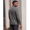 COOFANDY Men’s Quarter Button Pullover Long Sleeve Stand Collar T-Shirts(Dark Grey)