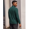 COOFANDY Men’s Quarter Button Pullover Long Sleeve Stand Collar T-Shirts(Forest Green)