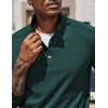 COOFANDY Men’s Quarter Button Pullover Long Sleeve Stand Collar T-Shirts(Forest Green)