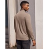 COOFANDY Men’s Quarter Button Pullover Long Sleeve Stand Collar T-Shirts(Khaki)