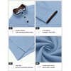 COOFANDY Men’s Quarter Button Pullover Long Sleeve Stand Collar T-Shirts(Light Blue)