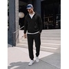 COOFANDY Mens Tracksuits 2 Piece Set Full Zip Hoodie Jogging Sweat Suits(Black)