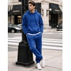 COOFANDY Mens Tracksuits 2 Piece Set Full Zip Hoodie Jogging Sweat Suits(Blue)