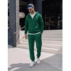 COOFANDY Mens Tracksuits 2 Piece Set Full Zip Hoodie Jogging Sweat Suits(Dark Green)