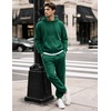 COOFANDY Mens Tracksuits 2 Piece Set Full Zip Hoodie Jogging Sweat Suits(Dark Green)