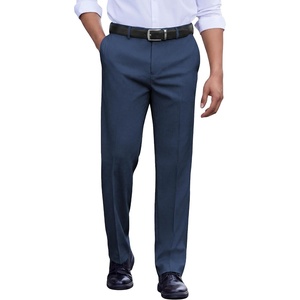 COOFANDY Men’s Classic Fit Dress Pants Flat Front Straight Suit Pant(Blue)