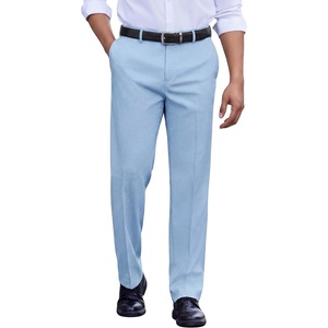 COOFANDY Men’s Classic Fit Dress Pants Flat Front Straight Suit Pant(Light Blue)