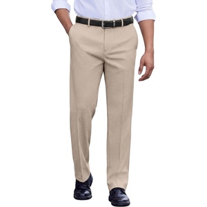 COOFANDY Men’s Classic Fit Dress Pants Flat Front Straight Suit Pant(Light Khaki)