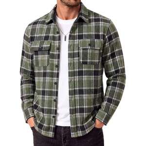 COOFANDY Men’s Flannel Shirts Long Sleeve Cotton Plaid Shirt Jacket Casual Button Down Shirt with Pockets(Black Green)