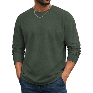 COOFANDY Mens Long Sleeve Tee Shirts Cotton Casual Crew Neck Basic T‑Shirts(Dark Green)