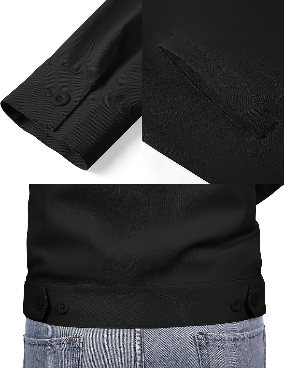 image:imageCOOFANDY Mens Lightweight Zip Up Jacket Golf Work Casual Office JacketsAblack