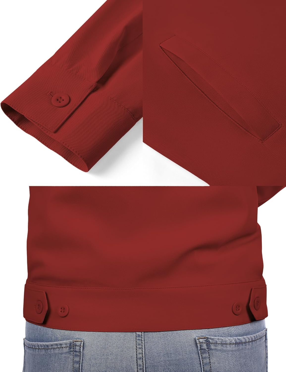 image:imageCOOFANDY Mens Lightweight Zip Up Jacket Golf Work Casual Office JacketsWine Red