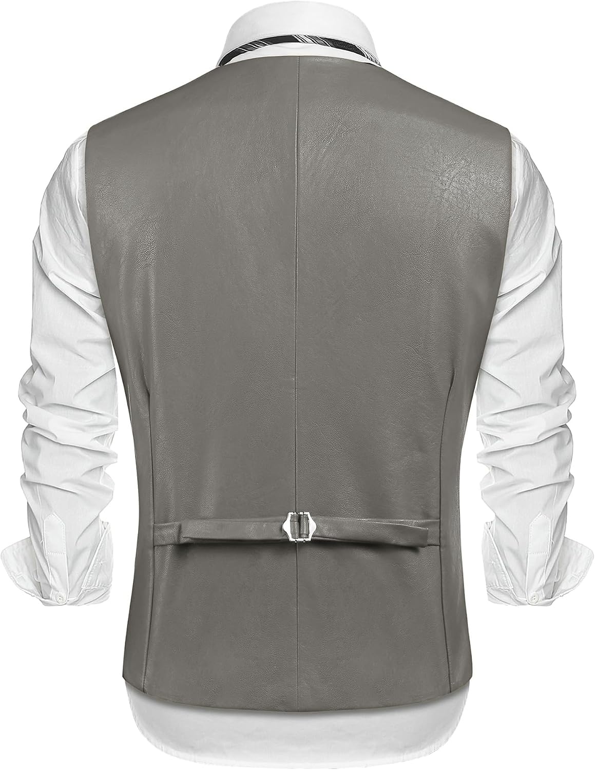 image:imageCOOFANDY Mens Western Cowboy Vest Leather Waistcoat Vest Halloween CostumeDark Grey