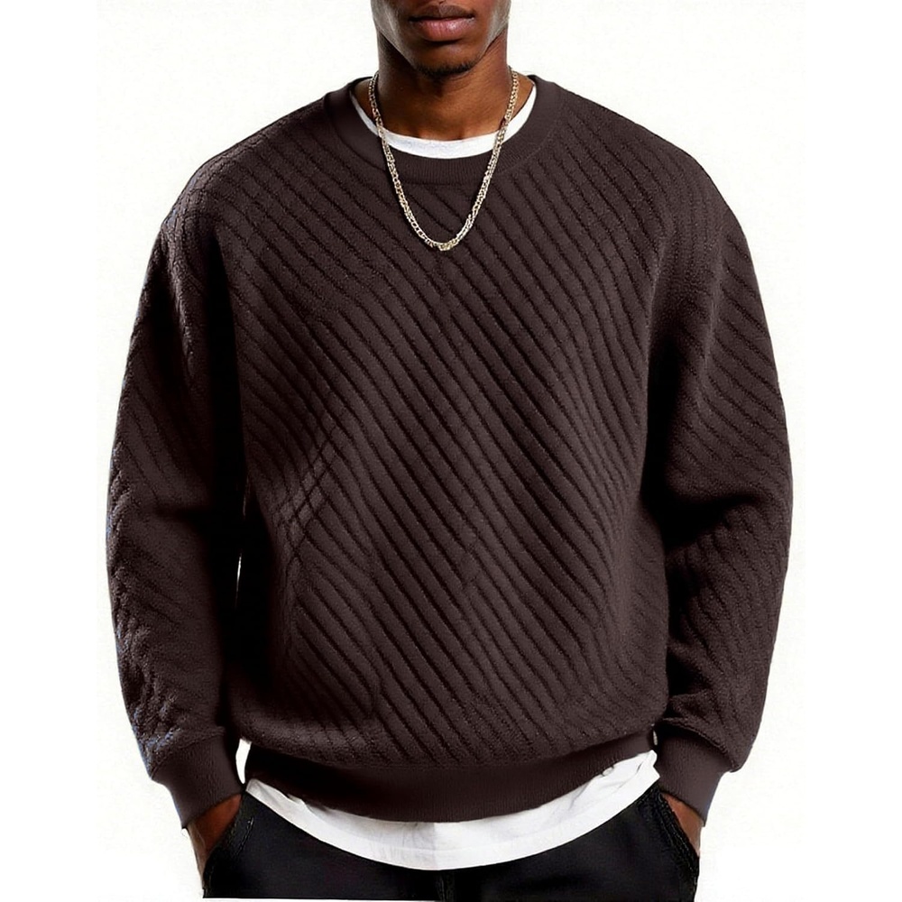 image:imageCOOFANDY Mens Crewneck Sweatshirts Long Sleeve Casual Pullovers SweatersDark Brown