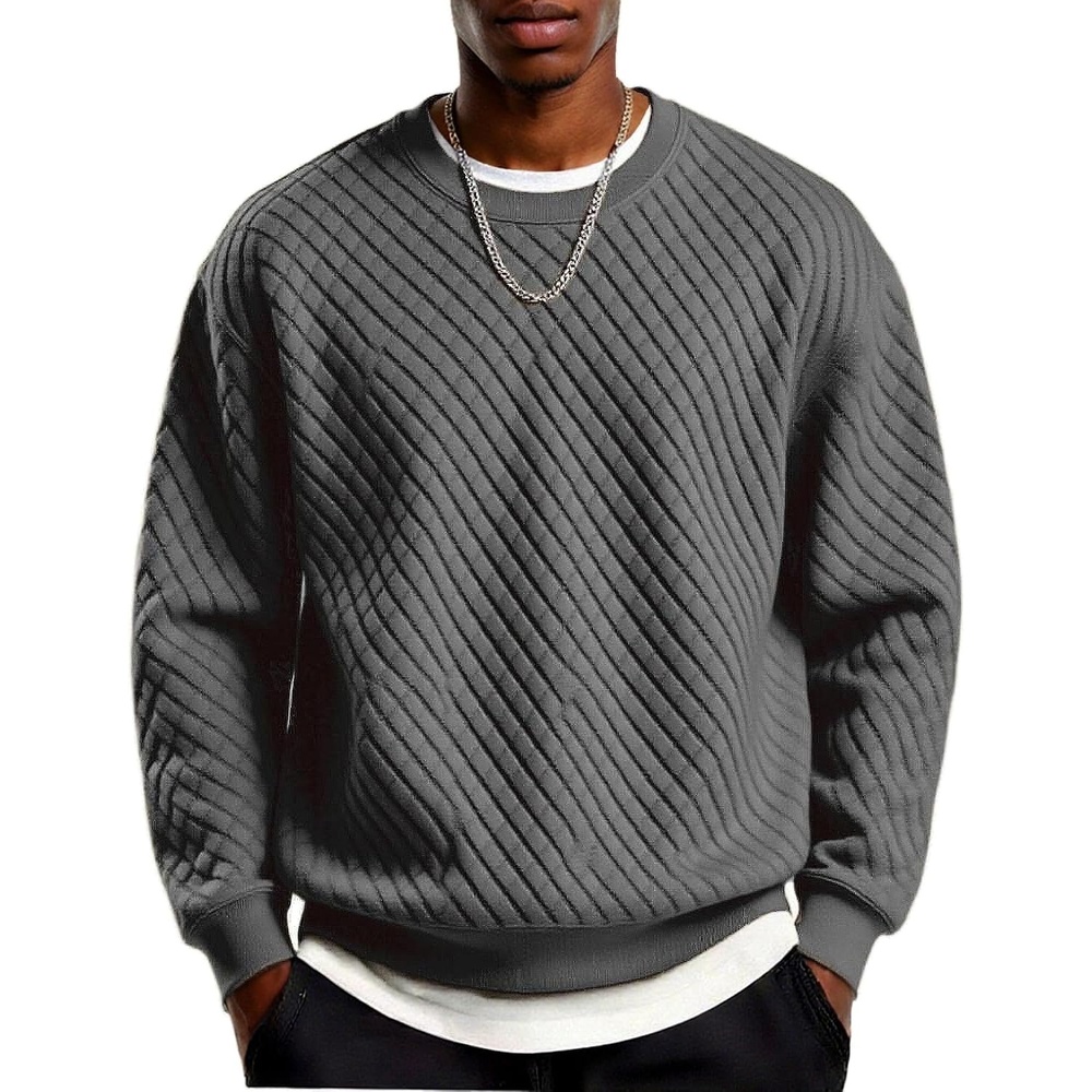 image:imageCOOFANDY Mens Crewneck Sweatshirts Long Sleeve Casual Pullovers SweatersDark Grey