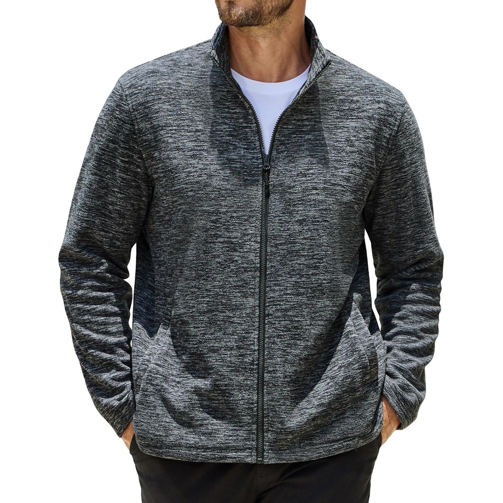 image:imageCOOFANDY Mens Fleece Jackets Full Zip Lightweight Casual Sweater JacketMedium Grey