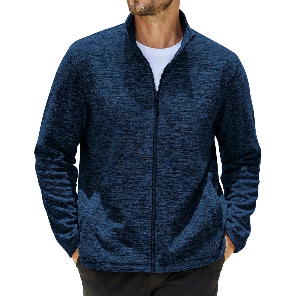 image:imageCOOFANDY Mens Fleece Jackets Full Zip Lightweight Casual Sweater JacketNavy Blue