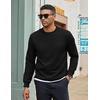 COOFANDY Men’s Crewneck Sweatshirts Long Sleeve Casual Pullovers Sweaters(Black)