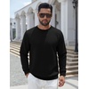 COOFANDY Men’s Crewneck Sweatshirts Long Sleeve Casual Pullovers Sweaters(Black)