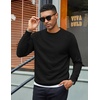 COOFANDY Men’s Crewneck Sweatshirts Long Sleeve Casual Pullovers Sweaters(Black)