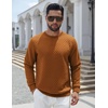 COOFANDY Men’s Crewneck Sweatshirts Long Sleeve Casual Pullovers Sweaters(Brown)