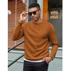 COOFANDY Men’s Crewneck Sweatshirts Long Sleeve Casual Pullovers Sweaters(Brown)