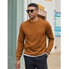 COOFANDY Men’s Crewneck Sweatshirts Long Sleeve Casual Pullovers Sweaters(Brown)
