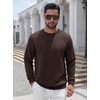COOFANDY Men’s Crewneck Sweatshirts Long Sleeve Casual Pullovers Sweaters(Dark Brown)