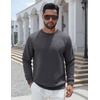 COOFANDY Men’s Crewneck Sweatshirts Long Sleeve Casual Pullovers Sweaters(Dark Grey)