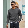 COOFANDY Men’s Crewneck Sweatshirts Long Sleeve Casual Pullovers Sweaters(Dark Grey)