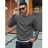 COOFANDY Men’s Crewneck Sweatshirts Long Sleeve Casual Pullovers Sweaters(Dark Grey)