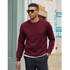 COOFANDY Men’s Crewneck Sweatshirts Long Sleeve Casual Pullovers Sweaters(Dark Red)