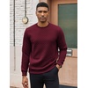 COOFANDY Men’s Crewneck Sweatshirts Long Sleeve Casual Pullovers Sweaters(Dark Red)