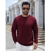 COOFANDY Men’s Crewneck Sweatshirts Long Sleeve Casual Pullovers Sweaters(Dark Red)