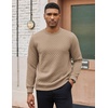 COOFANDY Men’s Crewneck Sweatshirts Long Sleeve Casual Pullovers Sweaters(Khaki)