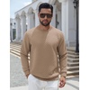 COOFANDY Men’s Crewneck Sweatshirts Long Sleeve Casual Pullovers Sweaters(Khaki)