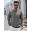 COOFANDY Men’s Crewneck Sweatshirts Long Sleeve Casual Pullovers Sweaters(Light Grey)
