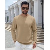 COOFANDY Men’s Crewneck Sweatshirts Long Sleeve Casual Pullovers Sweaters(Light Khaki)