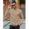 COOFANDY Men’s Crewneck Sweatshirts Long Sleeve Casual Pullovers Sweaters(Light Khaki)