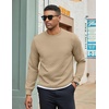 COOFANDY Men’s Crewneck Sweatshirts Long Sleeve Casual Pullovers Sweaters(Light Khaki)