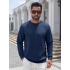 COOFANDY Men’s Crewneck Sweatshirts Long Sleeve Casual Pullovers Sweaters(Navy)