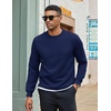 COOFANDY Men’s Crewneck Sweatshirts Long Sleeve Casual Pullovers Sweaters(Navy Blue)