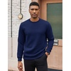 COOFANDY Men’s Crewneck Sweatshirts Long Sleeve Casual Pullovers Sweaters(Navy Blue)