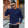 COOFANDY Men’s Crewneck Sweatshirts Long Sleeve Casual Pullovers Sweaters(Navy Blue)