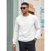 COOFANDY Men’s Crewneck Sweatshirts Long Sleeve Casual Pullovers Sweaters(White)
