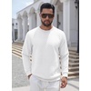 COOFANDY Men’s Crewneck Sweatshirts Long Sleeve Casual Pullovers Sweaters(White)