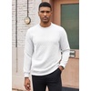 COOFANDY Men’s Crewneck Sweatshirts Long Sleeve Casual Pullovers Sweaters(White)